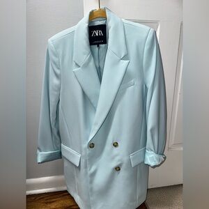 Zara Men's Blazer in Soft Blue